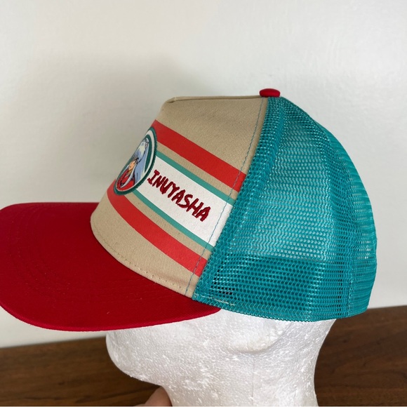 InuYasha CultureFly Mesh Snapback Trucker Hat Cap Unisex Teal/Red - Picture 5 of 14